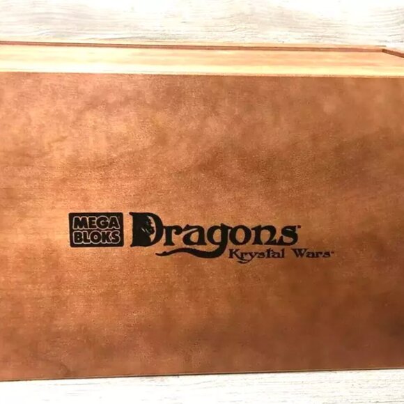 Mega Bloks Dragons Krystal Wars Empty Wood Battle Chest Storage Box - Picture 2 of 8